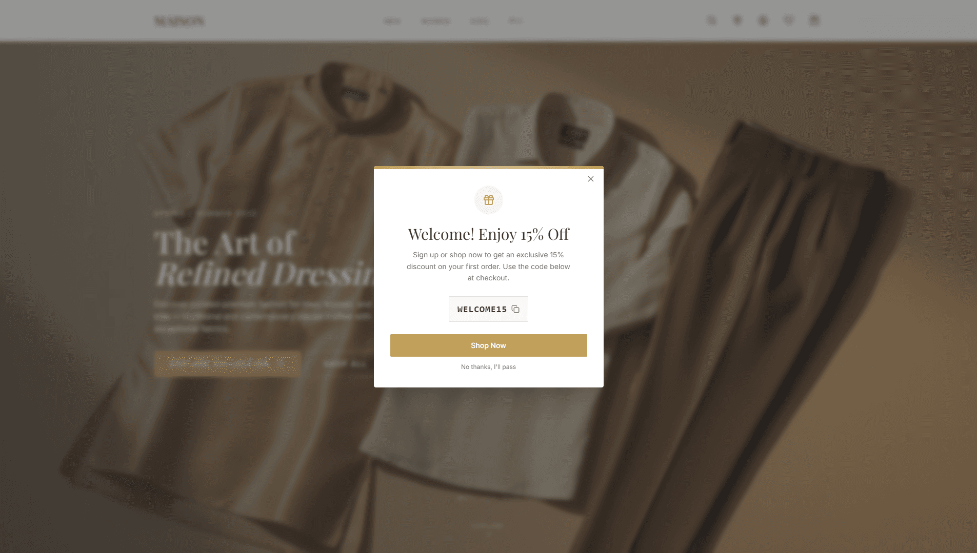 Welcome Popup